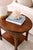 Late 20th Century Solid Wood Oval Side Table / Nightstand in Old Chapel Satin Walnut With Lower Shelf For Sale In Los Angeles - Image 6 of 6