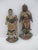 Pair of antique Chinese carved wood polychrome figurines with gilt accents. Do not stand upright. One measures 6 1/4" tall...