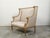 Gold French 19th Century Louis XVI Style Giltwood Wingback Settee with Carved Motifs For Sale - Image 8 of 10