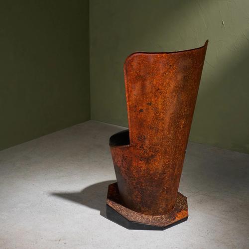 1970s Postmodern Steel Side Chair, Italy For Sale - Image 5 of 10