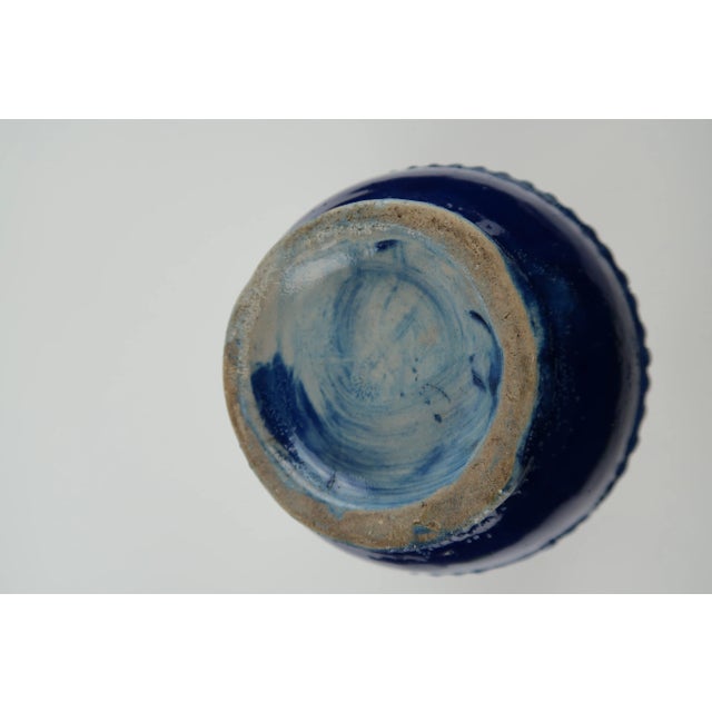 Ceramic Antique White's Pottery of Utica, Ny. Grey and Blue Hunting Scene Jug For Sale - Image 7 of 8