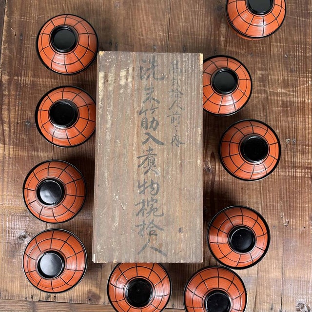 Lacquered Wooden Nuri Owan Serving Bowls, Japan, 1970s, Set of 10 For Sale - Image 13 of 18