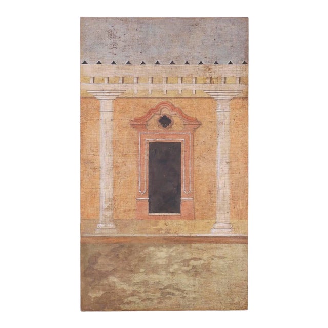 Fresco Style Oil Painting on Burlap by Jacques Lamy For Sale