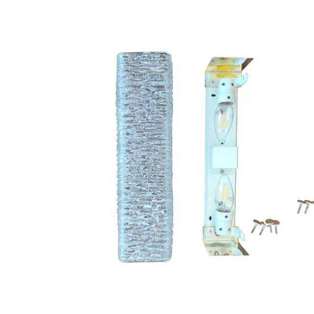 Silver Vintage Wall Lights in Ice Glass from Kaiser Leuchten, 1960s, Set of 2 For Sale - Image 8 of 18