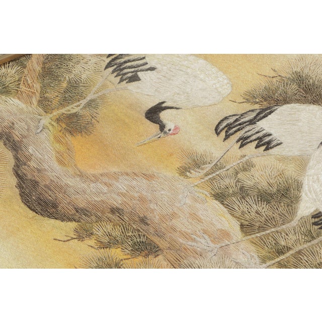Antique Japanese Tapestry With Cranes in Natural Landscape - Rug & Kilim For Sale In New York - Image 6 of 7