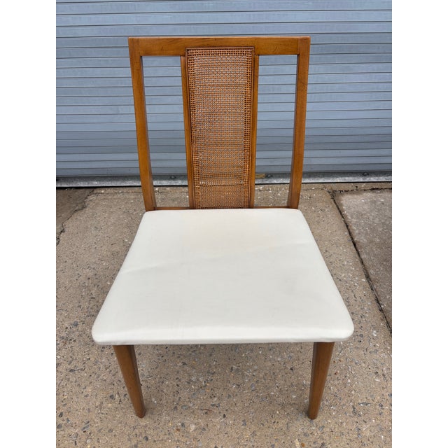Mid 20th Century Set of 6 Hibriten Walnut and Cane Dining Chairs For Sale In Philadelphia - Image 6 of 12