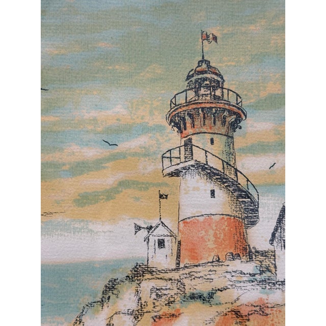 1980s "Lands End" Original Painting Serigraph of a Lighthouse Signed and Numbered by Frances Caldwell For Sale - Image 9 of 14