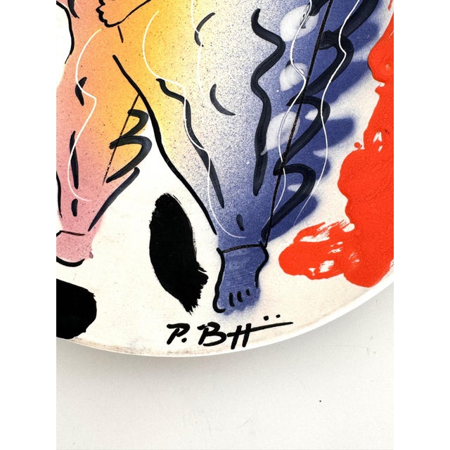 talian Mid-Century Ceramic Wall Plate Decoration by Paolo Buggiani, 1989 Gorgeous wall plate hand-crafted and hand-painted...
