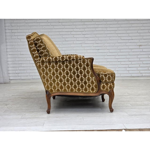 Vintage Danish Three-Seater Sofa in Furniture Velour, 1950s For Sale - Image 11 of 18