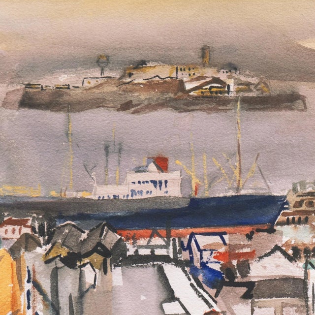 'San Francisco and the Bay' by Elva Senter, Early California Woman Artist, Palo Alto Art Club For Sale In Monterey, CA - Image 6 of 8