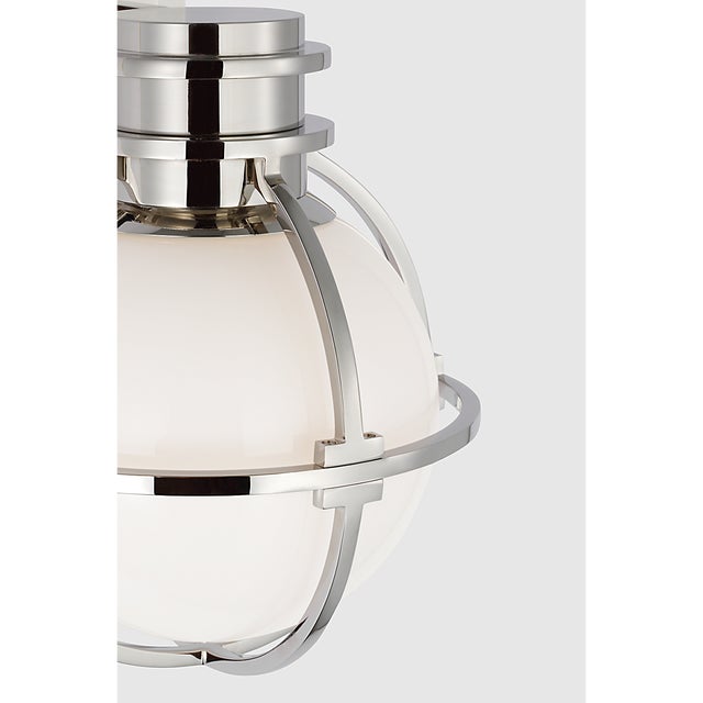 2020s Chapman & Myers for Visual Comfort Signature Gracie Single Sconce in Polished Nickel with White Glass For Sale - Image 5 of 10