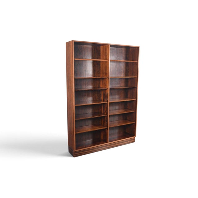 Wood Mid 20th Century Carlo Jensen Double Rosewood Bookcase by Hundevad + Co #1 For Sale - Image 7 of 9