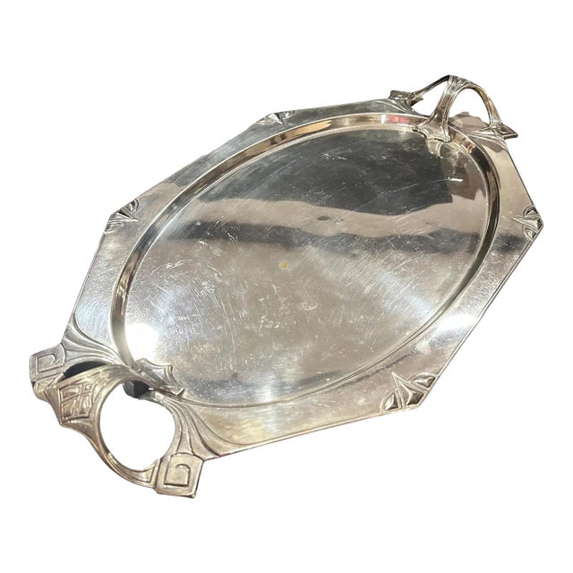 1900 Amazing Judgenstil Silver Plated Tray by Albert Kohler for w.m.f. For Sale