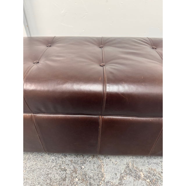 Design Plus Gallery presents a Tufted Leather Storage Ottoman from Restoration Hardware. Upholstered in brown leather, the...