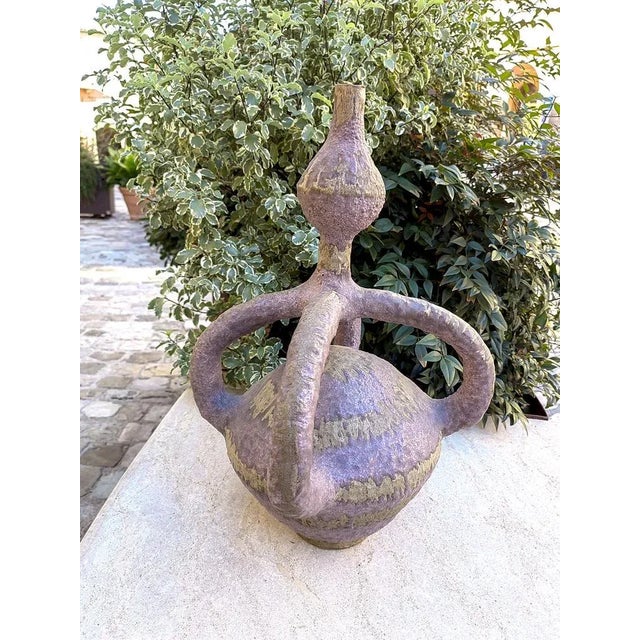 Terracotta Vase with Four Handles attributed to Bruno Monari, 1960s, in Flawless conditions. Designed before 1890 This...