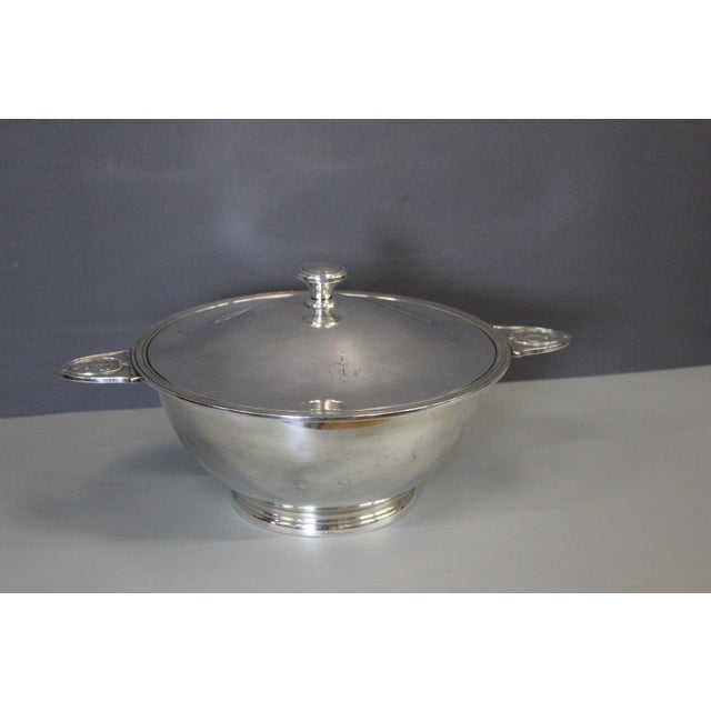 Silver-Plated Metal Soup Tureen with Marine Anchor, 1950s For Sale - Image 9 of 9