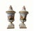 This is a pair of decorative porcelain urns/vases by Kerimos R. Capodimonte. Italian made. These will be wonderful gracing...