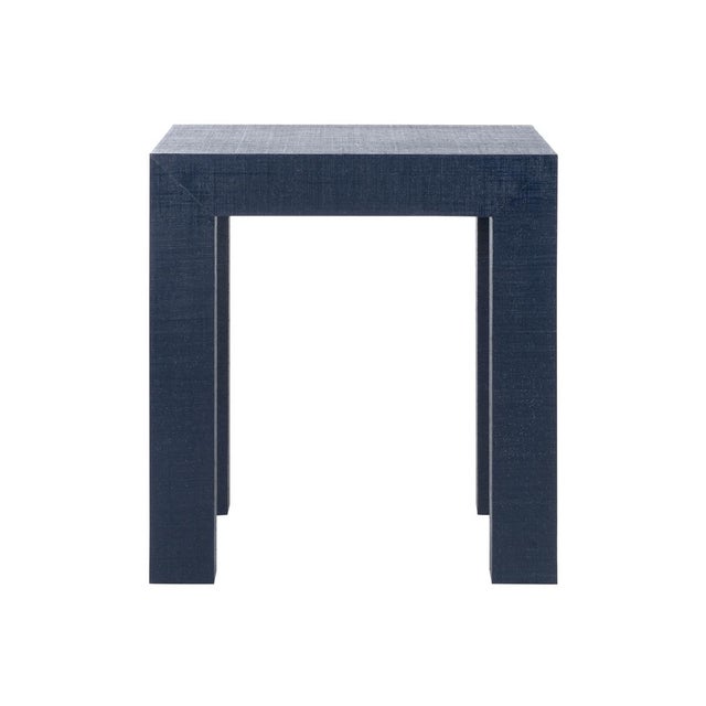 Classic lines make this blue raffia wrapped side table easy to use in both modern and traditional settings. It's punch of...