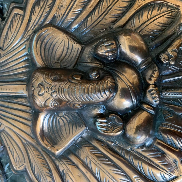 Vintage Textured Copper Ganesha Wall Decor For Sale - Image 4 of 10