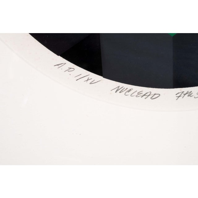 Brian Halsey Nuclead 7th State Signed Op Art Serigraph Ap I/Xv Framed 1978 For Sale - Image 9 of 9