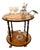 Italian Sorrento Drop Leaf Rosewood Serving Trolley with Inlaid Brass Decor, 1950s For Sale