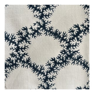 English Soane Britain Blue on Stone Linen Fabric- 2 Y For Sale