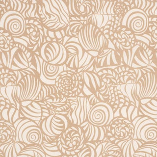 Schumacher Seashells Fabric in Sand For Sale