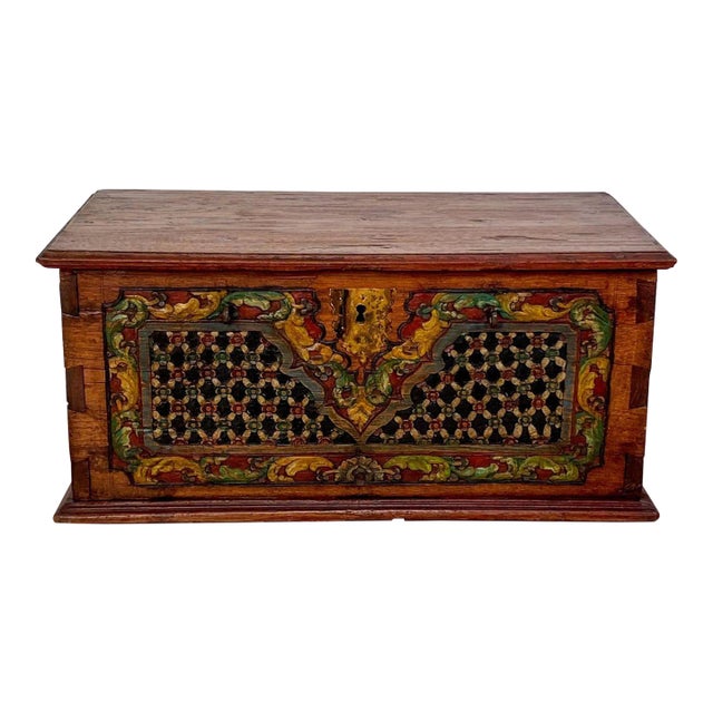 Southeast Asian Carved and Painted Document Box, 19th Century For Sale