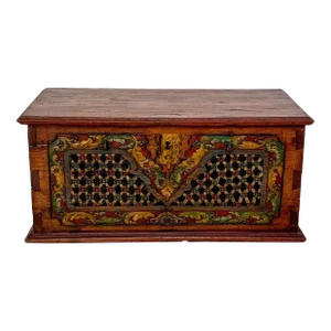 Southeast Asian Carved and Painted Document Box, 19th Century