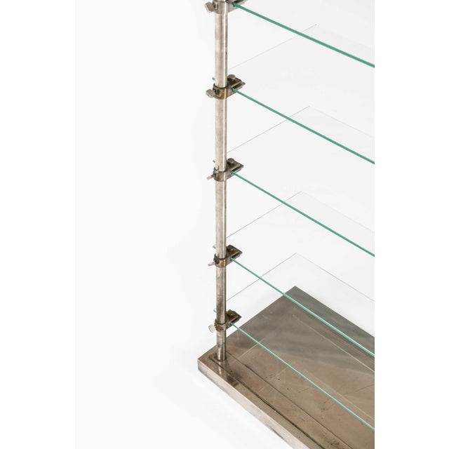 Shelf in Glass and Steel by A. Ravenel, 1940s For Sale - Image 6 of 10