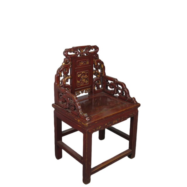 Pair Antique Chinese Taishi Chairs 2 For Sale - Image 9 of 12