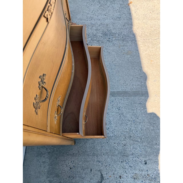 Vintage French Provincial Louis XV Style Tallboy Chest of Drawers For Sale - Image 12 of 12