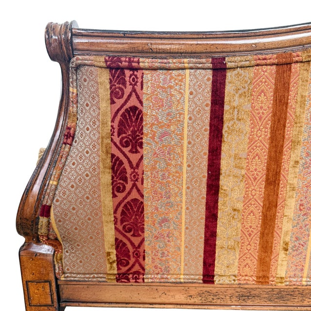 Drexel Heritage Neoclassical Bergère Chairs in Antique Cherry & Custom Upholstery - A Pair For Sale - Image 12 of 18