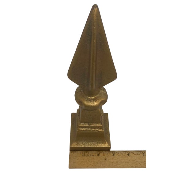 Contemporary Decorative Cast Iron Gold Painted Arrow Finial For Sale - Image 11 of 13