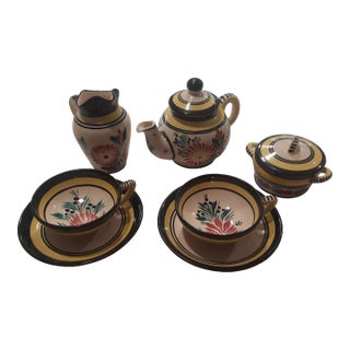 1980s Henriot Quimper Tea for Two Set - 7 pcs For Sale