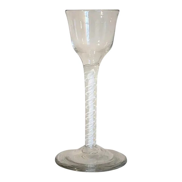 Early Double-Series Opaque Twist Stem Glass For Sale