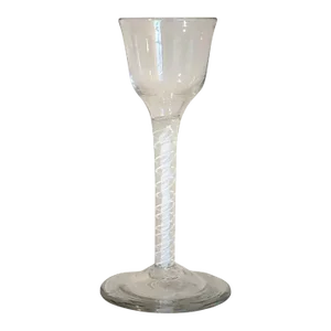 Early Double-Series Opaque Twist Stem Glass