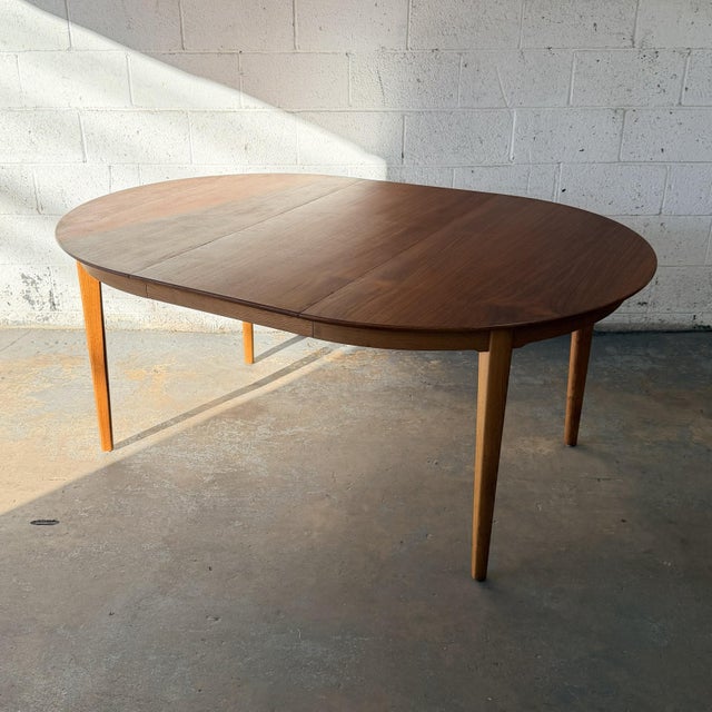 Monumental Henning Kjærnulf Model 62 Danish Modern Teak & Oak Dining Table Sorø Stolefabrik 4 Original Leaves Vintage For Sale In New York - Image 6 of 17