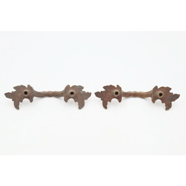 Pair of Vintage 3.875 In. French Provincial Brass Drawer Pulls For Sale - Image 4 of 5