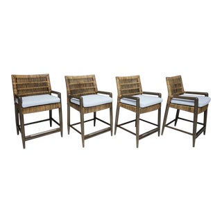 Set of Four Palacek "Navarro" Counter Height Bar Stools For Sale