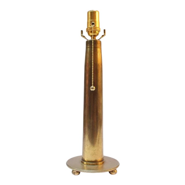 Vintage Brass Artillery Shell Trench Art Table Lamp For Sale