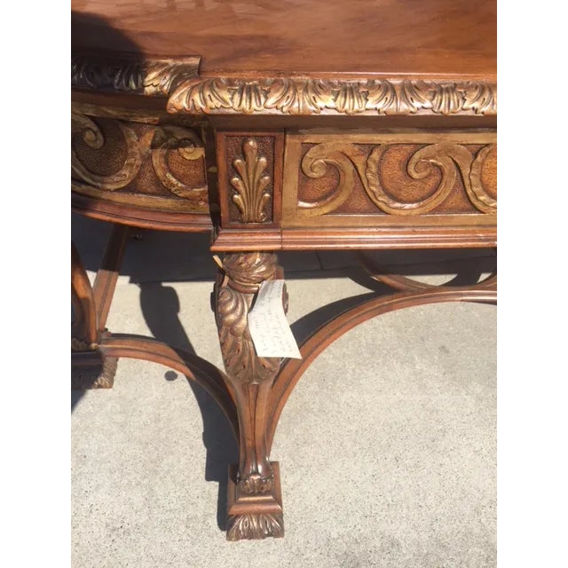 1900s Italian Walnut Two Drawer Desk For Sale In Los Angeles - Image 6 of 10