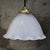 Vintage French Holophane Frosted Glass Pendant Light For Sale - Image 4 of 8