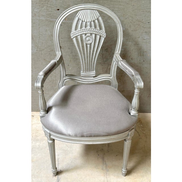 Mid 20th Century Pair Maison Jansen Silverleaf 'Montgolfier' Hot-Air Balloon Arm Chairs For Sale - Image 5 of 10