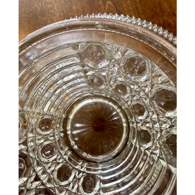 Mid 20th Century Federal Glass Windsor Pattern Cake Stand For Sale - Image 11 of 12