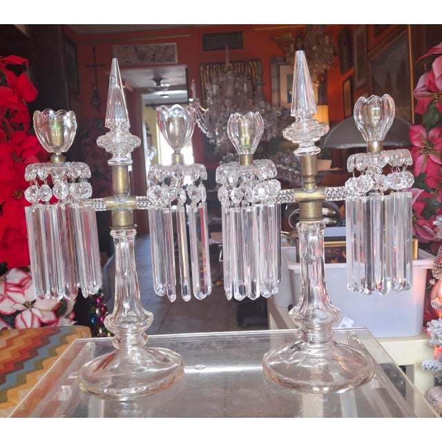 Late 19th Century 19thc French Regency Cut Glass & Crystal Candelabra Attrib. St Louis a - Pair For Sale - Image 5 of 18