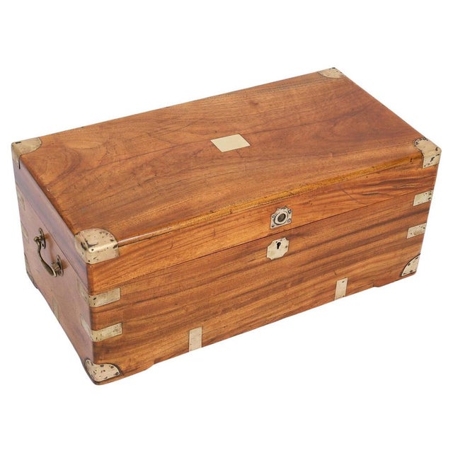 Small Antique Military Campaign Camphorwood Trunk, Early 19th Century For Sale - Image 18 of 18