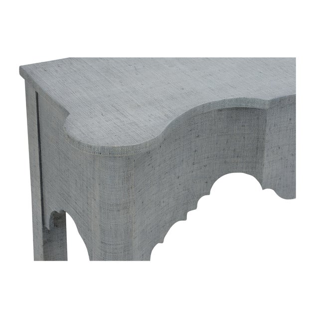 2020s Kensington Raffia Console - Blue Gray For Sale - Image 5 of 5