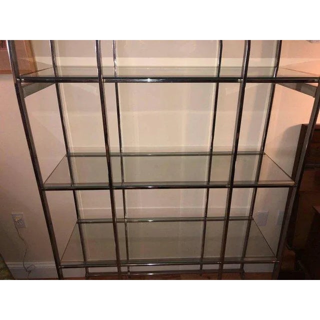 1970s Milo Baughman Style Chrome Etagere For Sale - Image 9 of 12