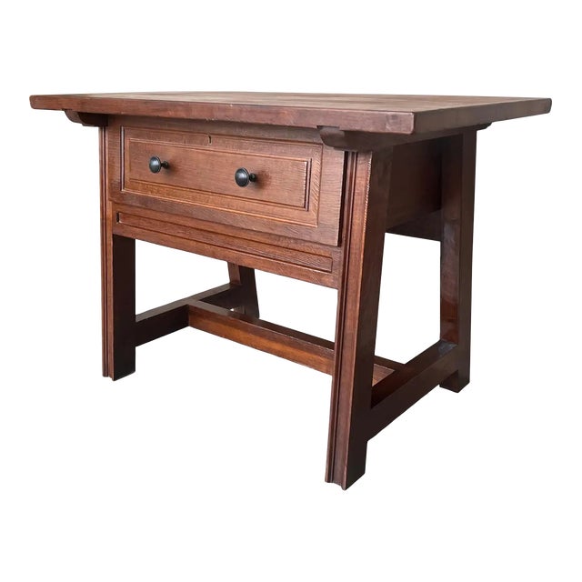 Late 19th Century Rustic Artisan Made Pyrenees Mountains Side Table End Table For Sale